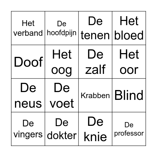 Bingo wereld vol woorden Bingo Card