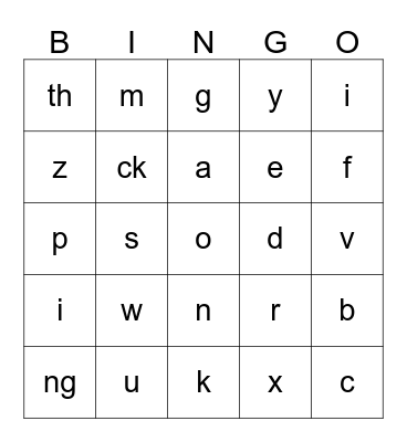 Saxon Phonics Grade 1 Lesson 43 Bingo Card