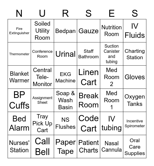 5 RT Scavenger Hunt Bingo Card