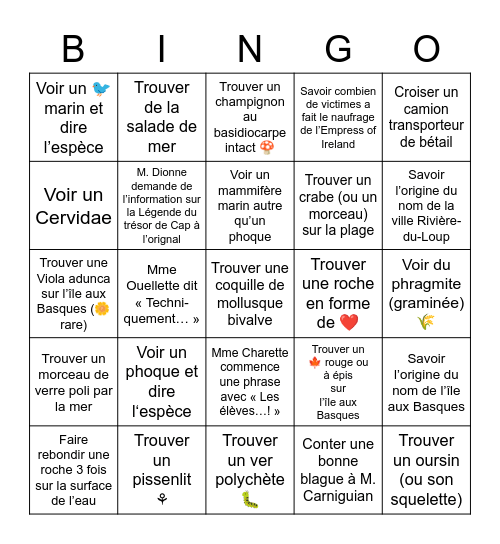 Bingo Card