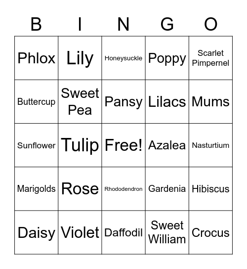 MUSIC BINGO #28 - SWEETS! Bingo Card