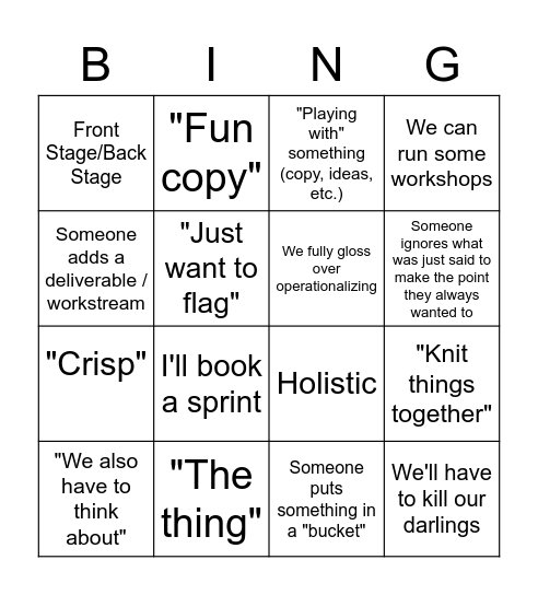 SMB Bingo Card