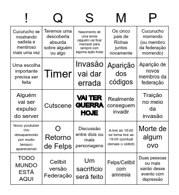ILHA VS FEDERAÇÃO Bingo Card