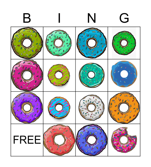 DONUT Bingo Card