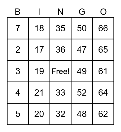 Summer Reading Bingo Card