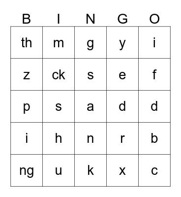 Saxon Phonics Grade 1 Lesson 33 Bingo Card