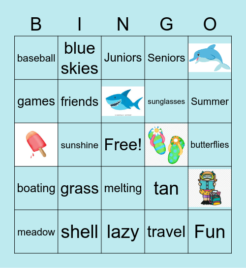 Summer Images Bingo Card