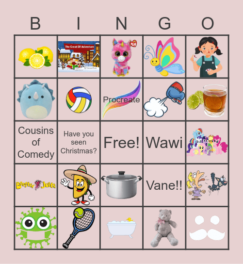 Vanessa's Birthday Bingo!! Bingo Card