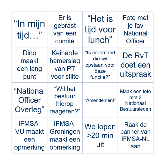 IFMSA Bingo - AV edition Bingo Card