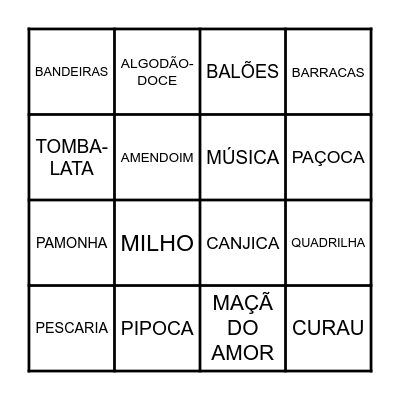 FESTA JUNINA Bingo Card