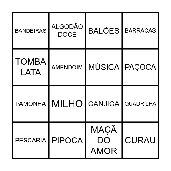FESTA JUNINA Bingo Card