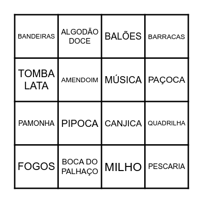 FESTA JUNINA Bingo Card