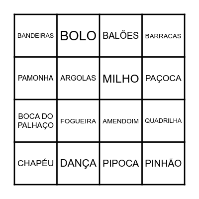 FESTA JUNINA Bingo Card