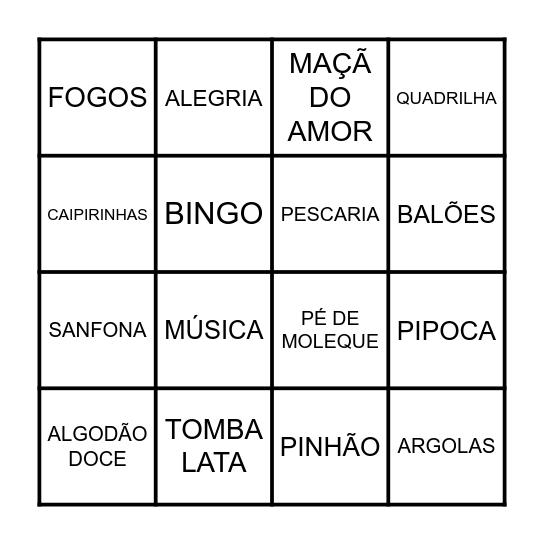 FESTA JUNINA Bingo Card