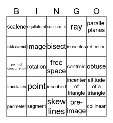 geometry bingo  Bingo Card