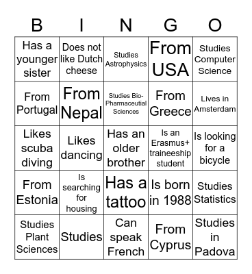 Leiden Science Bingo Card