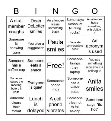 SON FY24 Budget Meeting Bingo Card