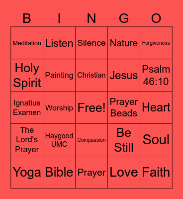 Soul Care Bingo Card