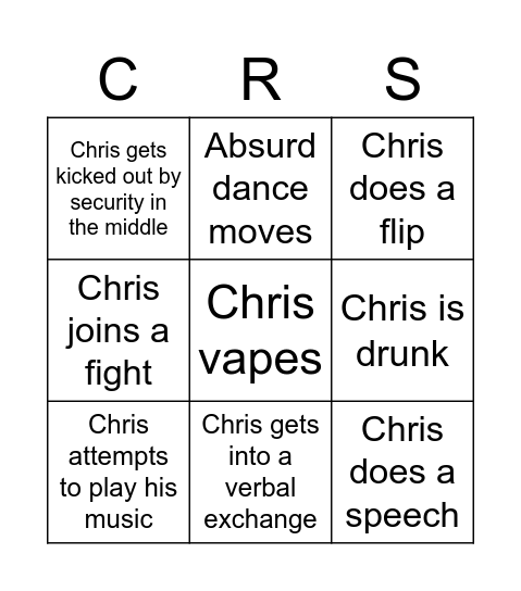Chris bingo Card