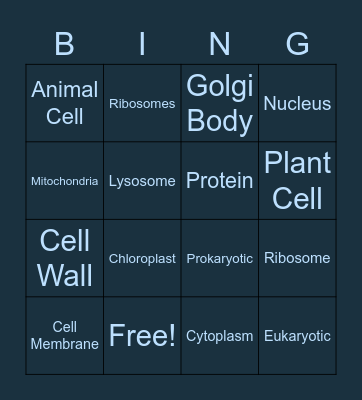 Cell Biology Bingo Card