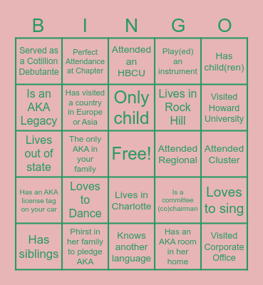 Pretty Girl Bingo Card