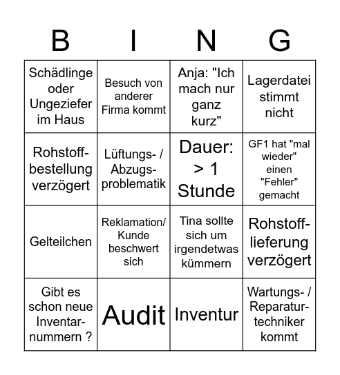 Fertigungsberatungsbingo Card