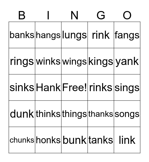 Level 1 Unit 7  Bingo Card