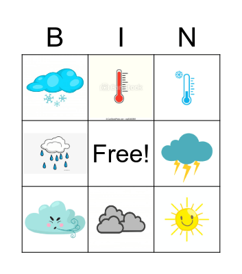 weather  Bingo Card