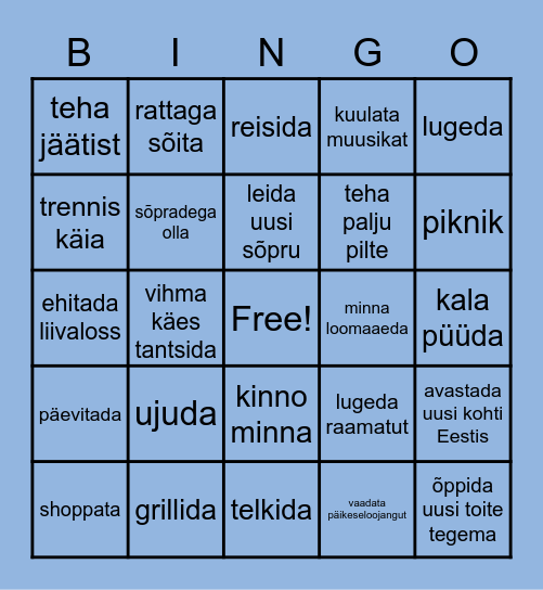 suve bingo Card