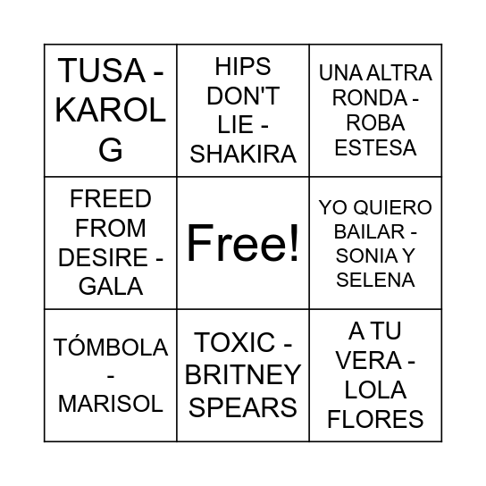 El Bingo De La Sa Dia Bingo Card