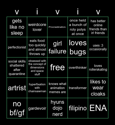 viv bingo !! Bingo Card