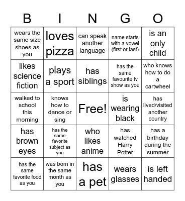 FIND SOMEONE WHO... Bingo Card