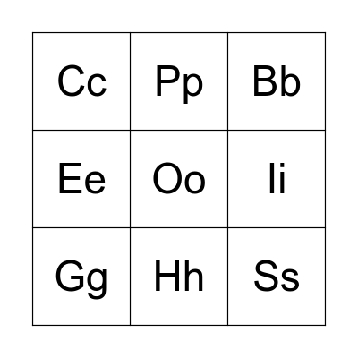 Alphabet Bingo Card