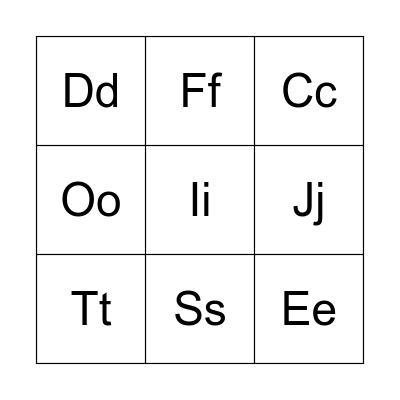 Alphabet Bingo Card