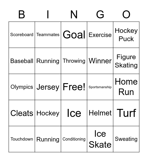 SPORTS WEEK BINGO Card