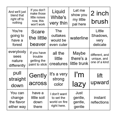 Bob Ross Bingo  Season 20 Episode 7 Bingo Card