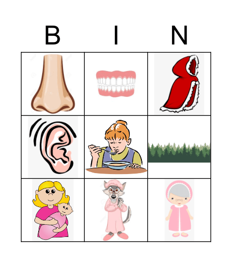 Little Red Riding Hood Bingo Card