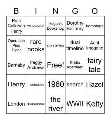 The Secret Book of Flora Lea Bingo Card