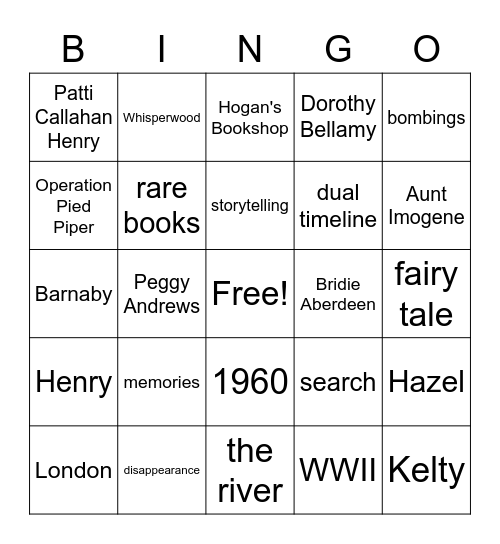 The Secret Book of Flora Lea Bingo Card