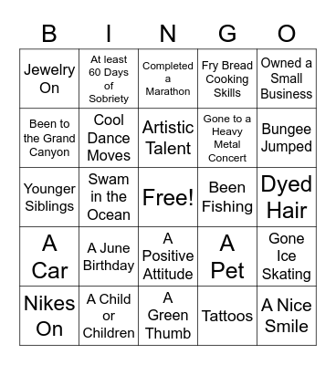 Find someone who has... Bingo Card