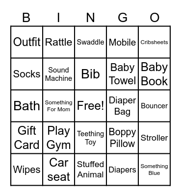 BABY GIFT Bingo Card