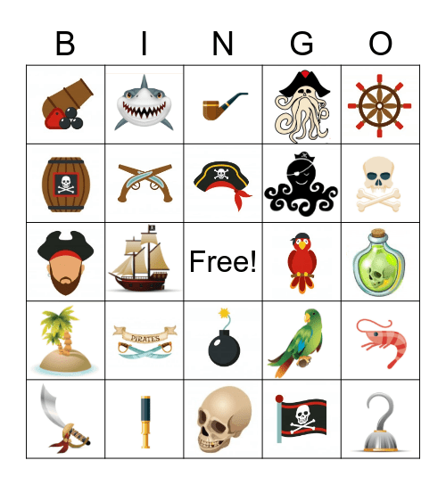 Pirate Bingo Card