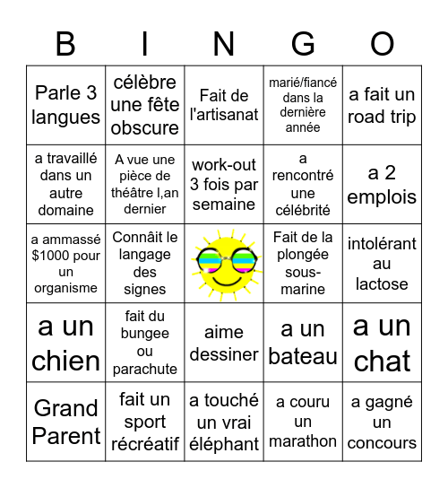 Bingo Profile Bingo Card