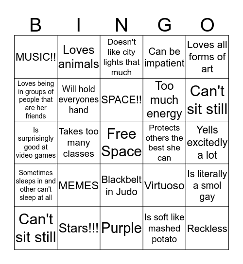 Memes and Stars Bingo Card