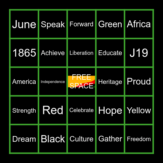 Juneteenth Bingo Card