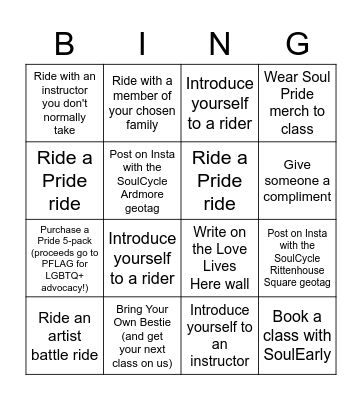 updated pride bingo Card