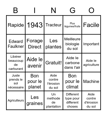 LE FORTAGE DIRECT BINGO Card