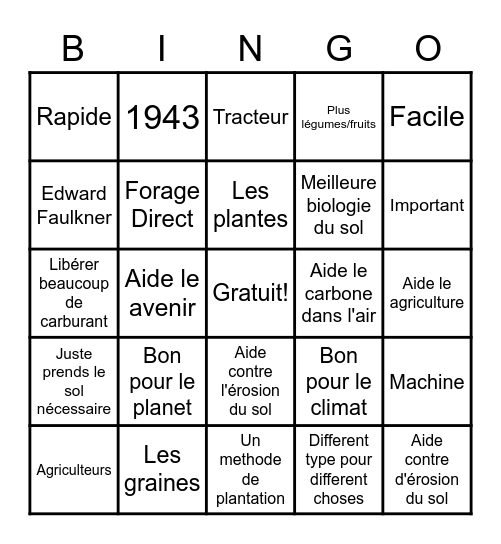 LE FORTAGE DIRECT BINGO Card