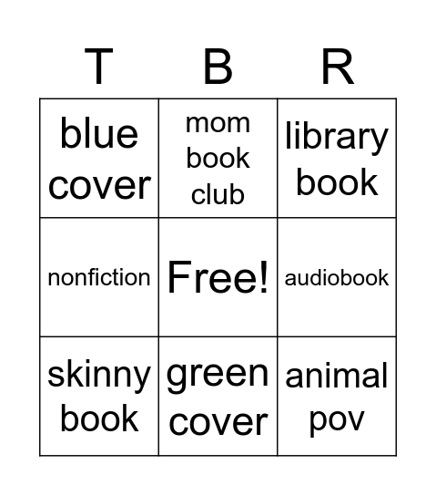 TBR Bingo - June 2023 Bingo Card
