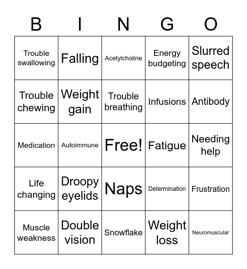 MG Bingo Card